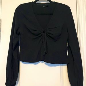 Cotton On | Black Lace Up Top